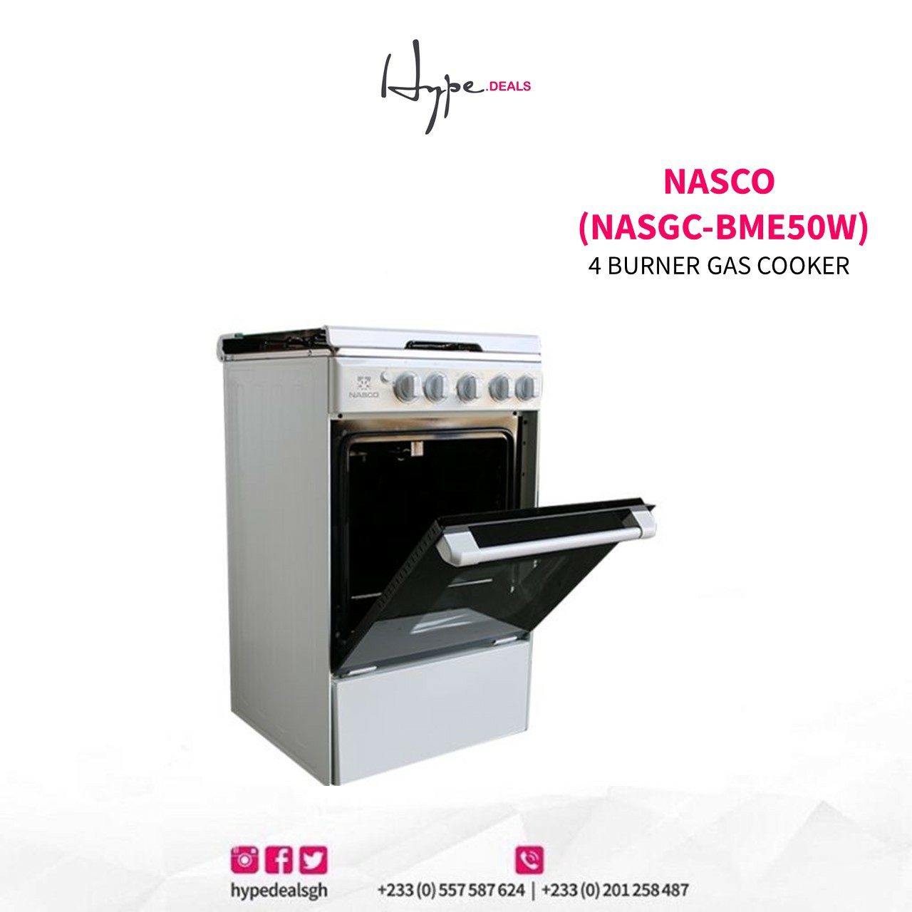 Nasco 4 Burner Gas Cooker (NASGC- BME50W)